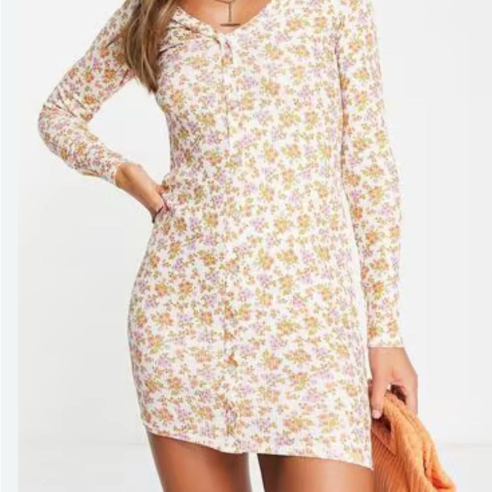 ASOS Multicolor Floral Long Sleeve Dress